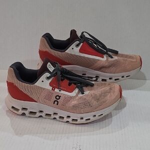 On CloudStratus Running Women's Coral and Crimson Sneakers Size 8.5